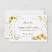 Sunflower Floral Rustic Appreciation サンキューカード (正面)