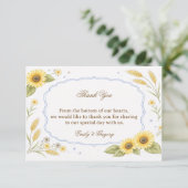 Sunflower Floral Rustic Appreciation サンキューカード (スタンド正面)