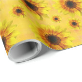 Sunflower Floral Rustic Country Wrapping Paper ラッピングペーパー (ロールコーナー)