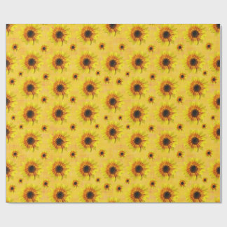 Sunflower Floral Rustic Country Wrapping Paper ラッピングペーパー