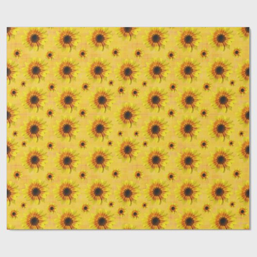 Sunflower Floral Rustic Country Wrapping Paper ラッピングペーパー (フラット)