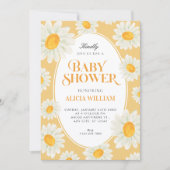 Sunflower Floral seamless pattern baby shower 招待状 (正面)