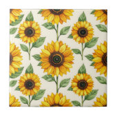 Sunflower Floral Seamless Pattern Bright Yellow タイル (正面)