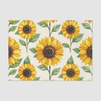 Sunflower Floral Seamless Pattern Bright Yellow 薄葉紙