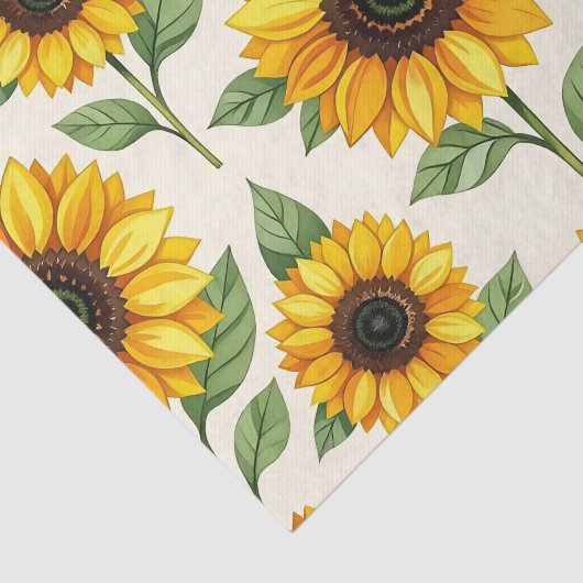 Sunflower Floral Seamless Pattern Bright Yellow 薄葉紙 (詳細)