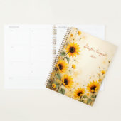  Sunflower Floral Spiral-Bound Botanical Print プランナー手帳 (ディスプレー)
