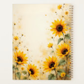  Sunflower Floral Spiral-Bound Botanical Print プランナー手帳 (裏面)