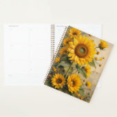 Sunflower Floral Spiral-Bound Planner Botanical プランナー手帳 (ディスプレー)