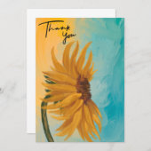 Sunflower Floral Thank You Card  サンキューカード (正面/裏面)