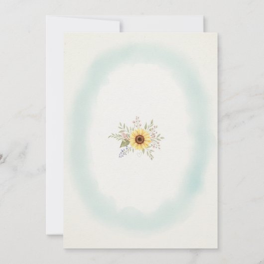 Sunflower Floral Watercolor Wedding Invite 招待状 (裏面)