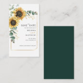 Sunflower Floral Wedding Save The Date ノートカード (正面/裏面)