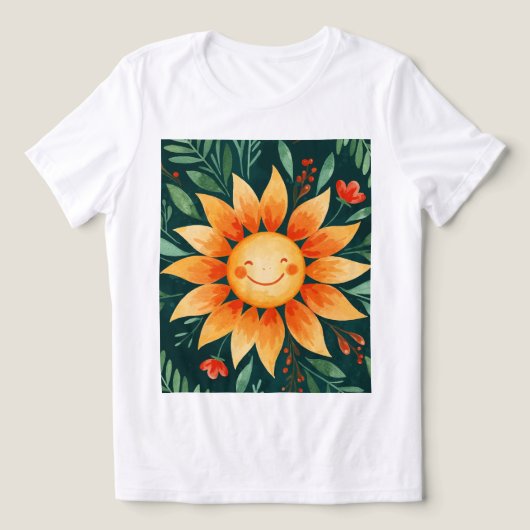 Sunflower flower トライブレンドTシャツ (デザイン正面)
