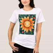 Sunflower flower トライブレンドTシャツ (正面)