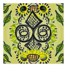 Sunflower Folk Art Pattern