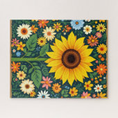 Sunflower Folk Art Puzzle ジグソーパズル (横)