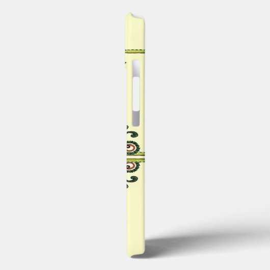 Sunflower Folk Pattern and your name Case-Mate iPhoneケース (裏面 / 左)