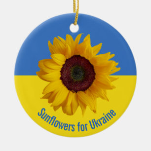 Sunflower for Ukraine Design Ornament セラミックオーナメント