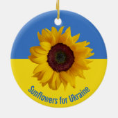 Sunflower for Ukraine Design Ornament セラミックオーナメント (裏面)