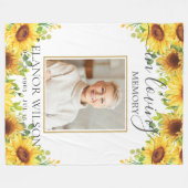 Sunflower Funeral In Loving Memory Keepsake フリースブランケット (正面(横))