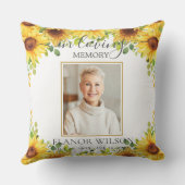 Sunflower Funeral In Loving Memory Photos Keepsake クッション (裏面)