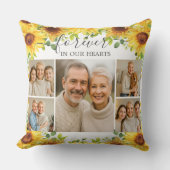 Sunflower Funeral In Loving Memory Photos Keepsake クッション (正面)