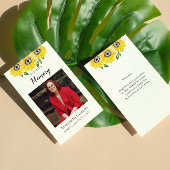 Sunflower Funeral Prayer Card 名刺