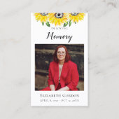 Sunflower Funeral Prayer Card 名刺 (正面)