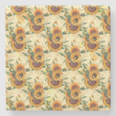 Sunflower Gifts | Sunflower Turn Surrounded ストーンコースター (正面)