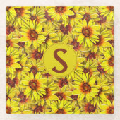 Sunflower Glass Coaster ガラスコースター (正面)