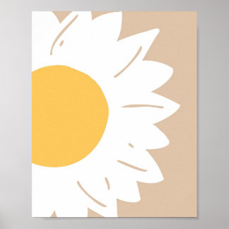Sunflower Glow – Minimalist Floral Wall Art ポスター