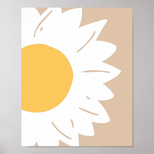 Sunflower Glow – Minimalist Floral Wall Art ポスター (正面)