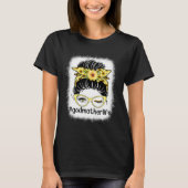Sunflower Godmother Messy Bun Bleaches Mother s Da Tシャツ (正面)