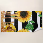 Sunflower Gold Drip Beach Towel ビーチタオル (正面)