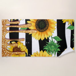 Sunflower Gold Drip Beach Towel ビーチタオル