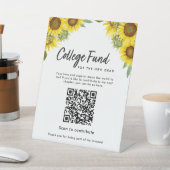 Sunflower Graduation College Fund QR Code 台座サイン (インサイチュ)