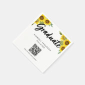 Sunflower Graduation QR Code Party Photo Share スタンダードカクテルナプキン (角)