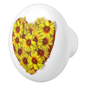 Sunflower Heart Ceramic Pull / Knob セラミックノブ (右)