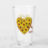 Sunflower Heart Drinking Glass タンブラーグラス (裏面)