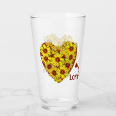 Sunflower Heart Drinking Glass タンブラーグラス (正面)