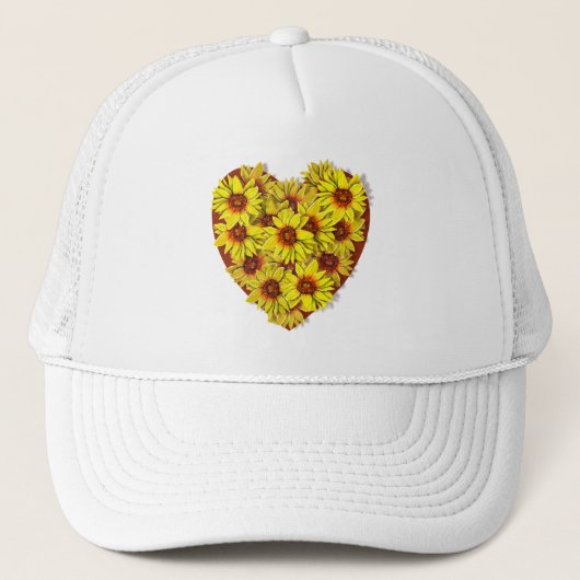 Sunflower Heart Hat キャップ (正面)