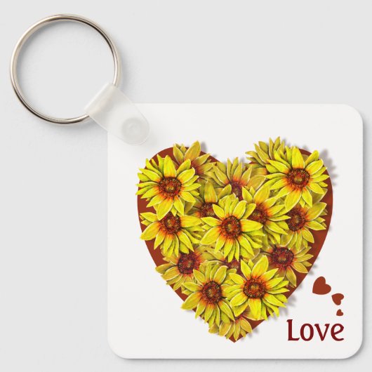 Sunflower Heart Keychain キーホルダー (正面)