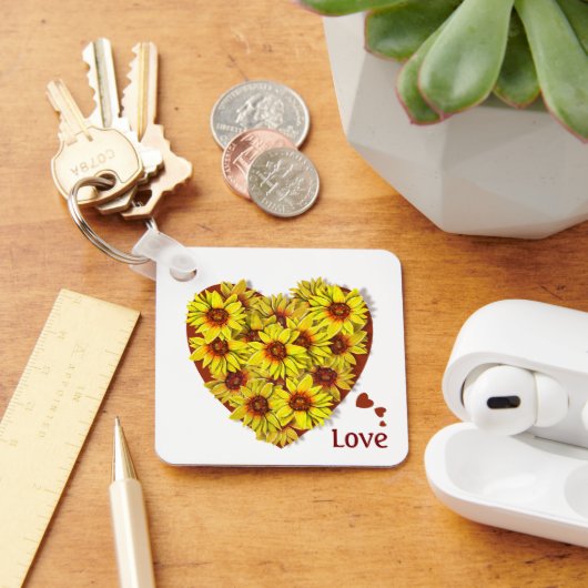 Sunflower Heart Keychain キーホルダー (デスク)
