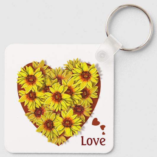 Sunflower Heart Keychain キーホルダー (裏面)