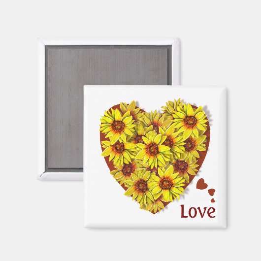 Sunflower Heart Magnet マグネット (正面/裏面)