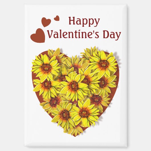 Sunflower Heart Magnet マグネット (正面)