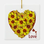 Sunflower Heart Ornament セラミックオーナメント (裏面)