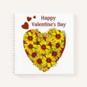 Sunflower Heart Spiral Notebook ノートブック (正面)