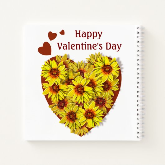 Sunflower Heart Spiral Notebook ノートブック (裏面)