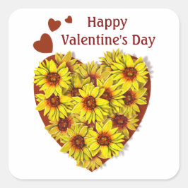 Sunflower Heart Sticker スクエアシール