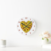 Sunflower Heart Wall Clock ラウンド壁時計 (ホーム)